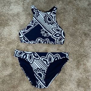 Navy Blue Floral Aerie Bikini